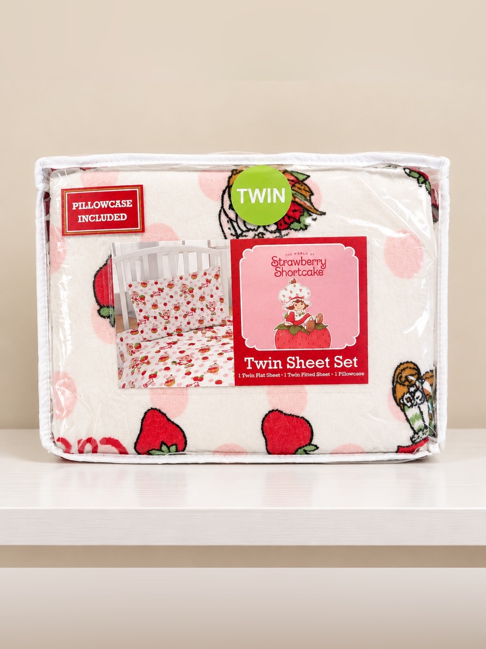 Strawberry Shortcake Twin Sheet Set 3 Piece Soft Cozy New